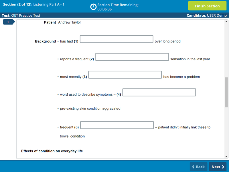 OET Listening Test Part C - Connetics USA