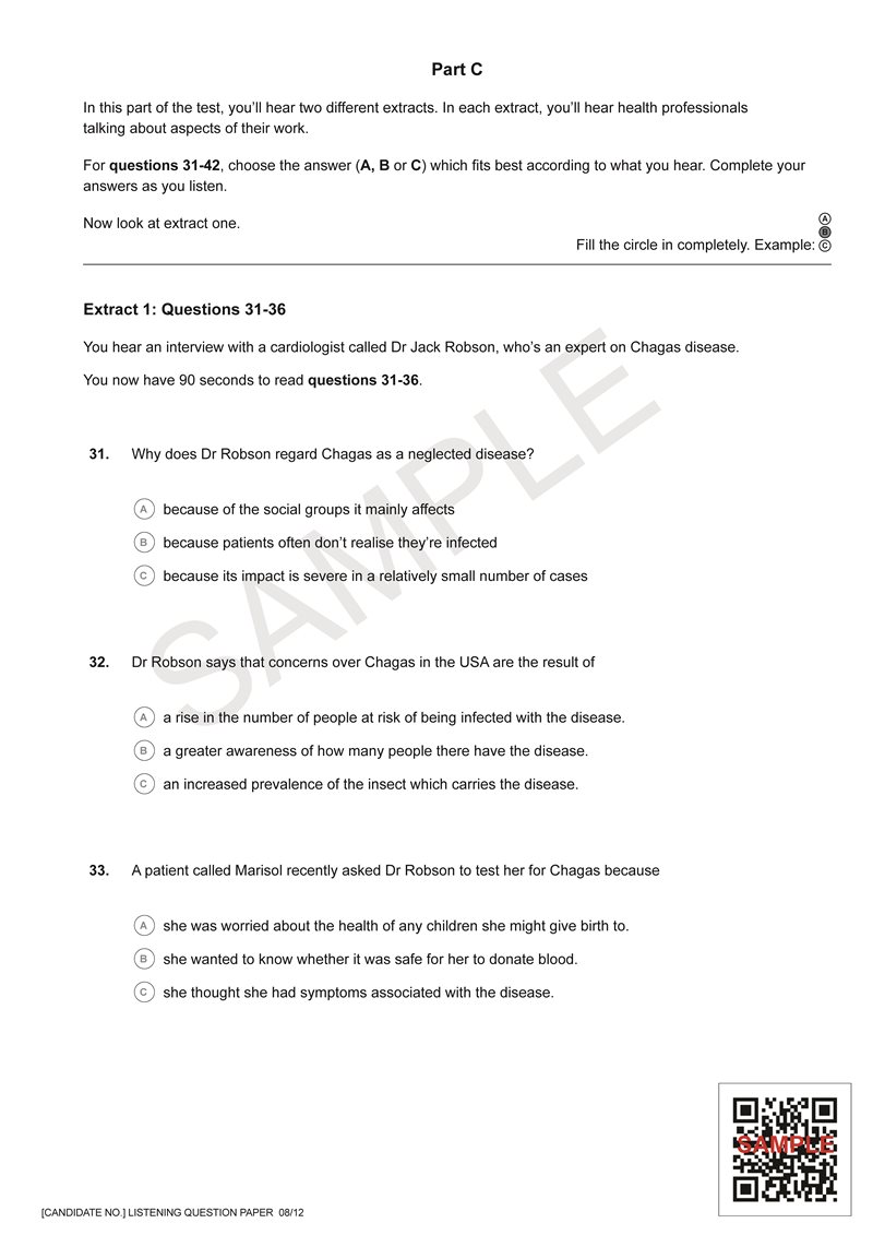 OET Listening Test Part C - Connetics USA